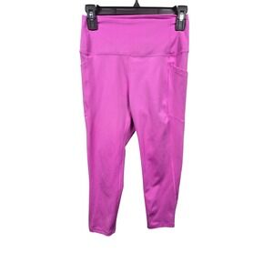 GapFit Womens Pink High Rise Leggings Pockets Crop Casual Size Medium